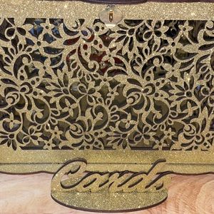 Gold glitter card box